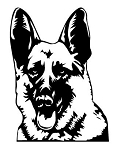 German Shepherd Head Decal Sticker